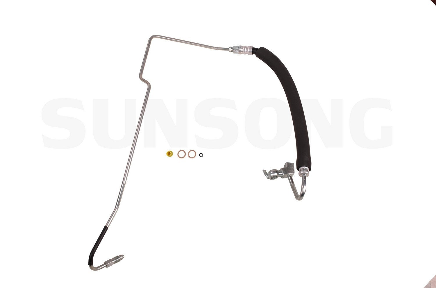 Front View of Power Steering Pressure Line Hose Assembly SUNSONG 3403771