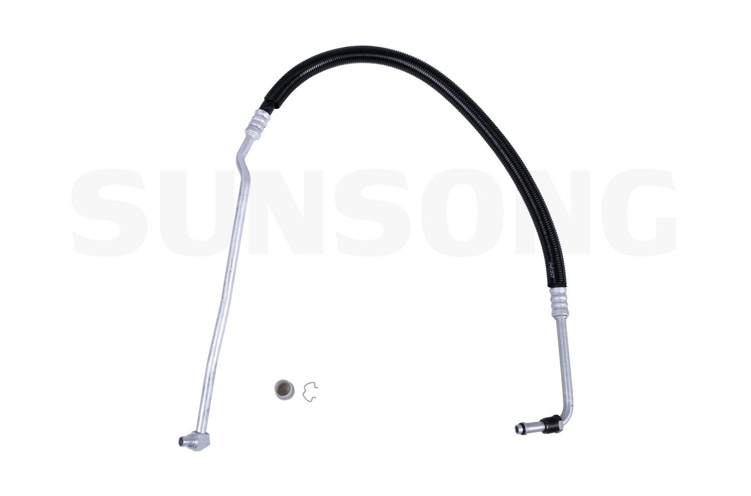 Angle View of Upper Engine Oil Cooler Hose Assembly SUNSONG 5801249