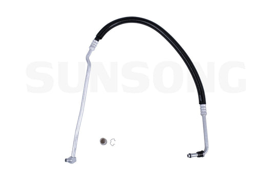 Angle View of Upper Engine Oil Cooler Hose Assembly SUNSONG 5801249