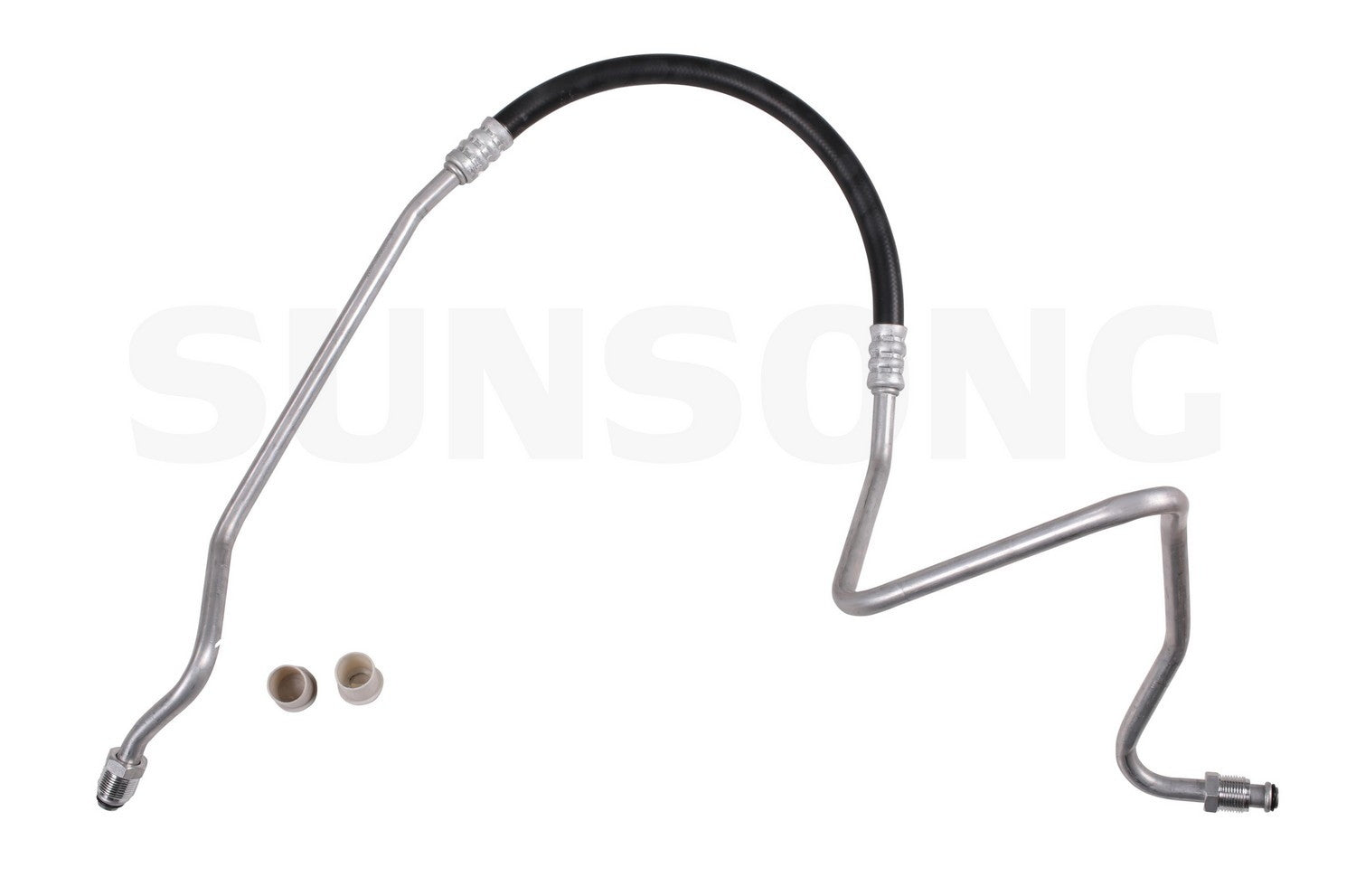 Angle View of Upper Engine Oil Cooler Hose Assembly SUNSONG 5801259