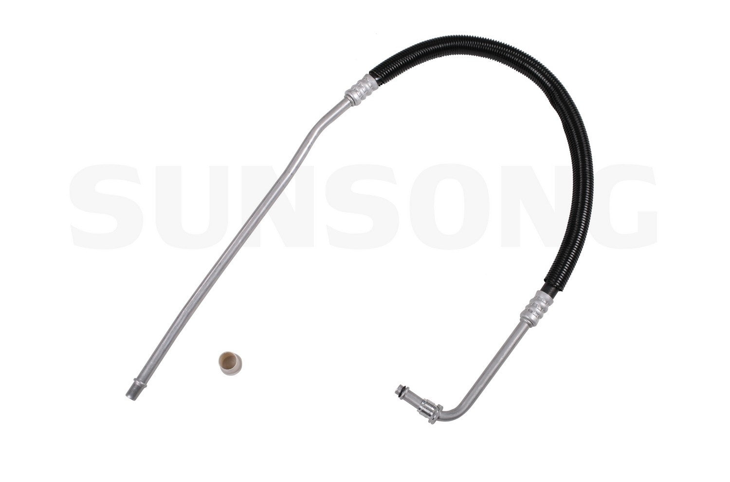 Angle View of Upper Engine Oil Cooler Hose Assembly SUNSONG 5801269