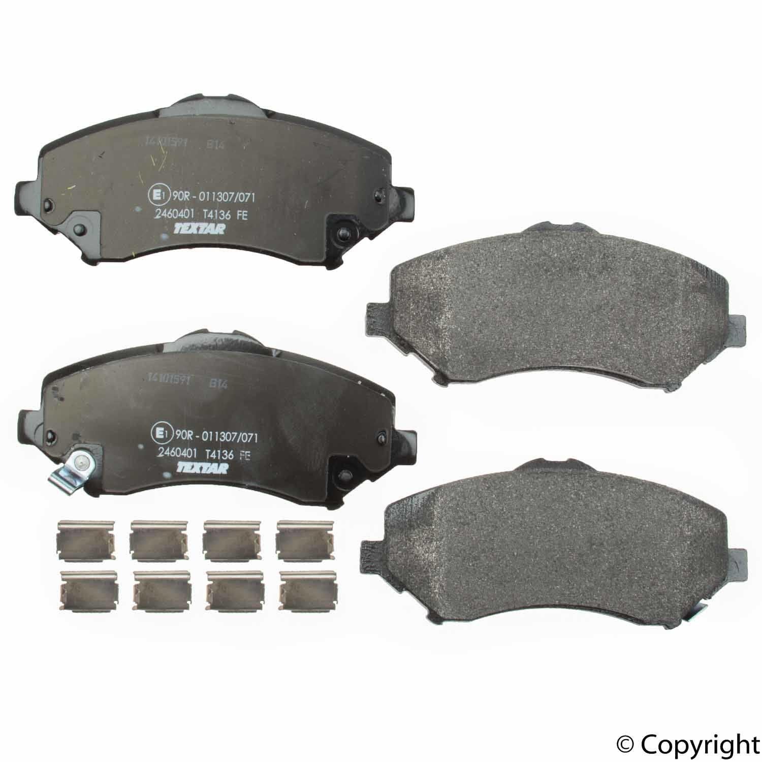 Front View of Front Disc Brake Pad Set TEXTAR 2460401