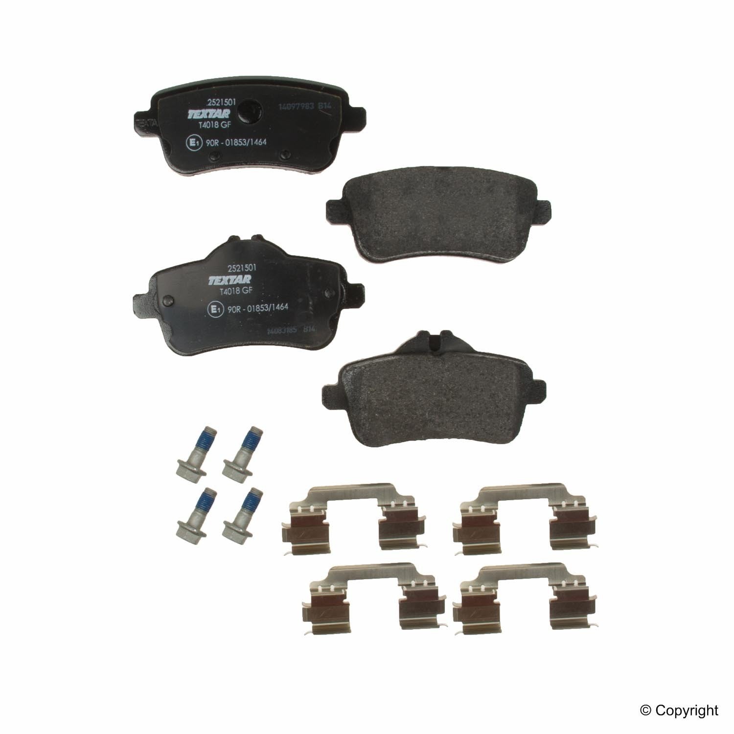 Front View of Rear Disc Brake Pad Set TEXTAR 2521501