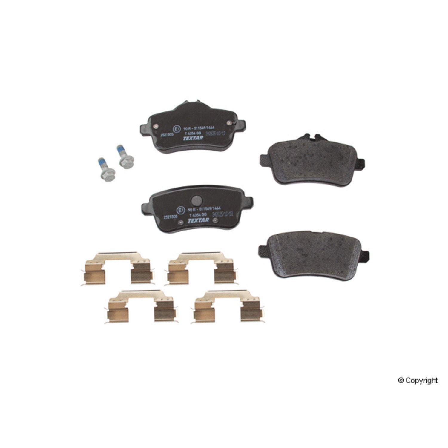 Front View of Rear Disc Brake Pad Set TEXTAR 2521505