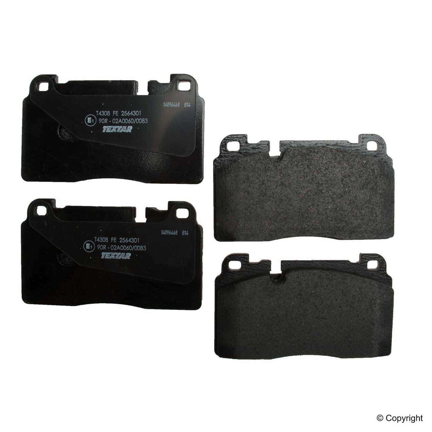 Front View of Front Disc Brake Pad Set TEXTAR 2564301