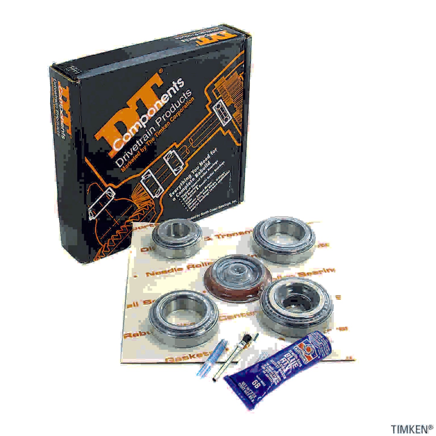 Angle View of Rear Axle Differential Bearing and Seal Kit TIMKEN DRK304