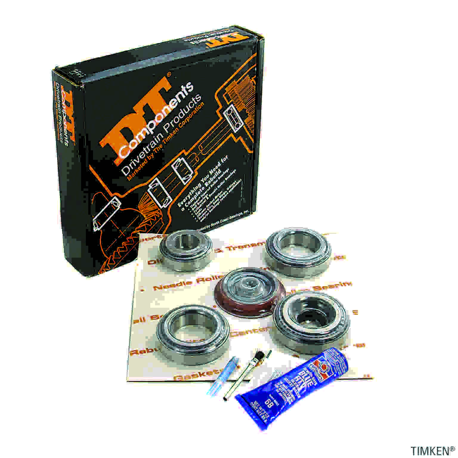 Angle View of Rear Axle Differential Bearing and Seal Kit TIMKEN DRK304