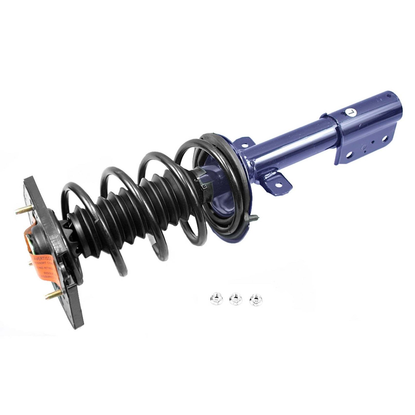 Front View of Rear Left Suspension Strut and Coil Spring Assembly MONROE 181662L