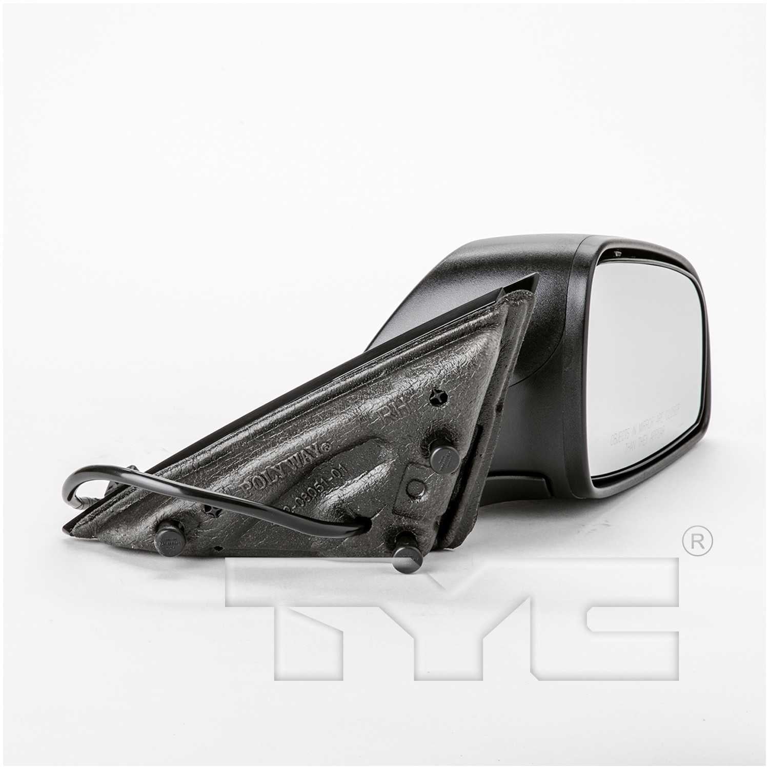 Angle View of Right Door Mirror TYC 1370231