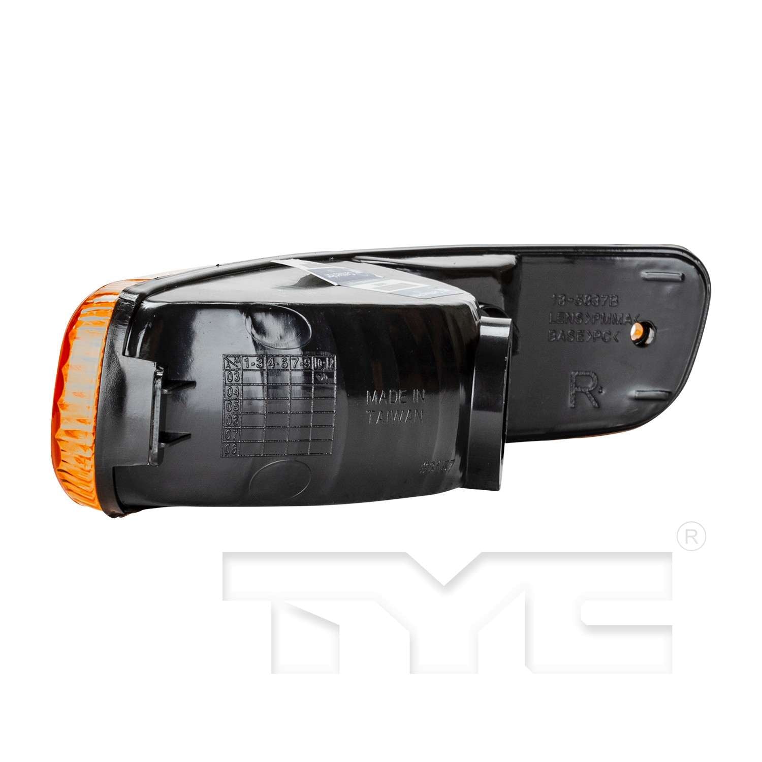 Angle View of Front Right Turn Signal / Parking / Side Marker Light TYC 18-5837-01