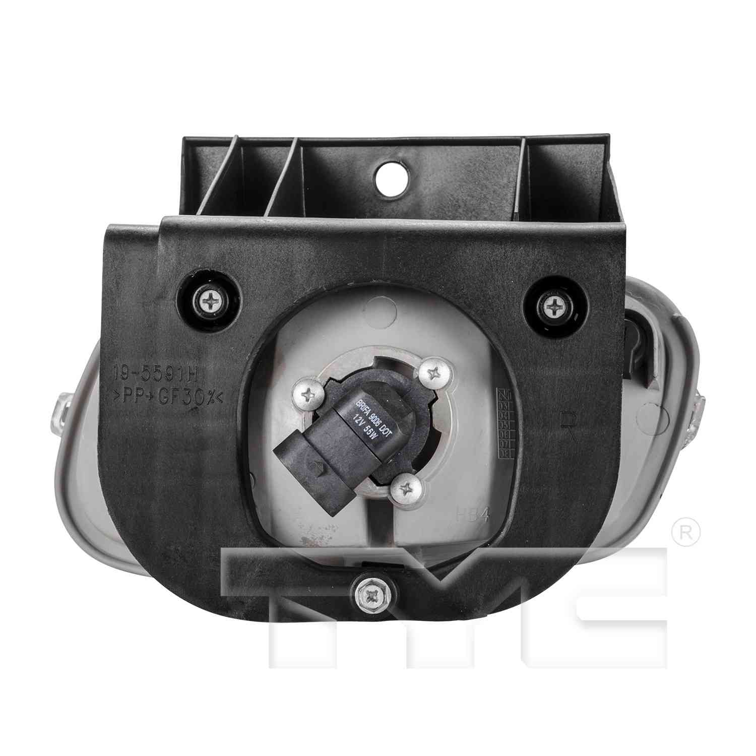 Back View of Right Fog Light Assembly TYC 19-5591-00