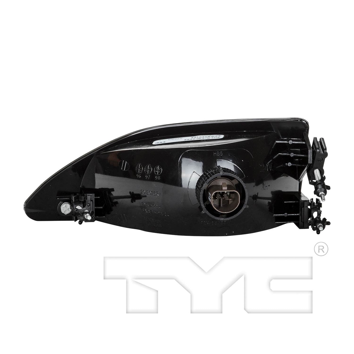 Back View of Right Headlight Assembly TYC 20-3076-00