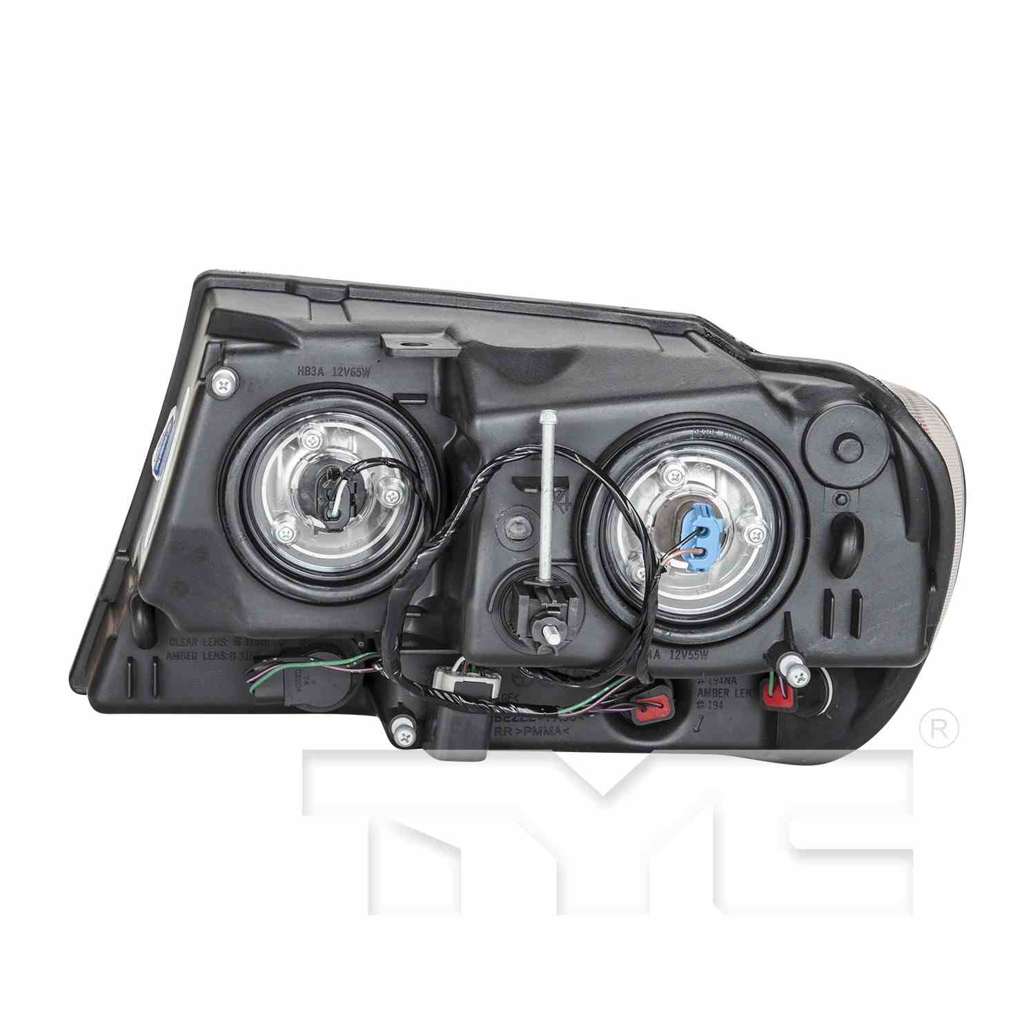 Back View of Right Headlight Assembly TYC 20-5575-90-9