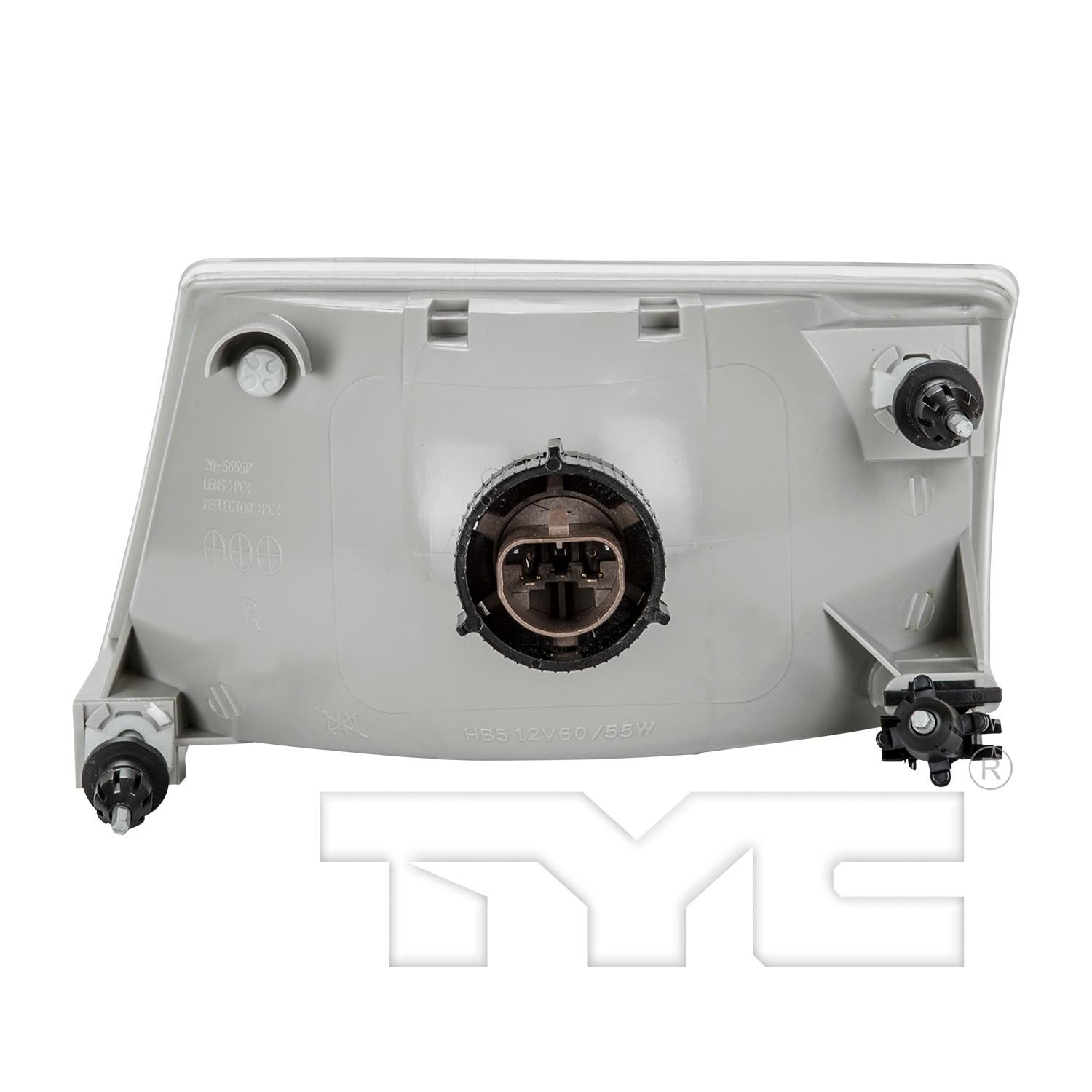 Back View of Right Headlight Assembly TYC 20-5655-00