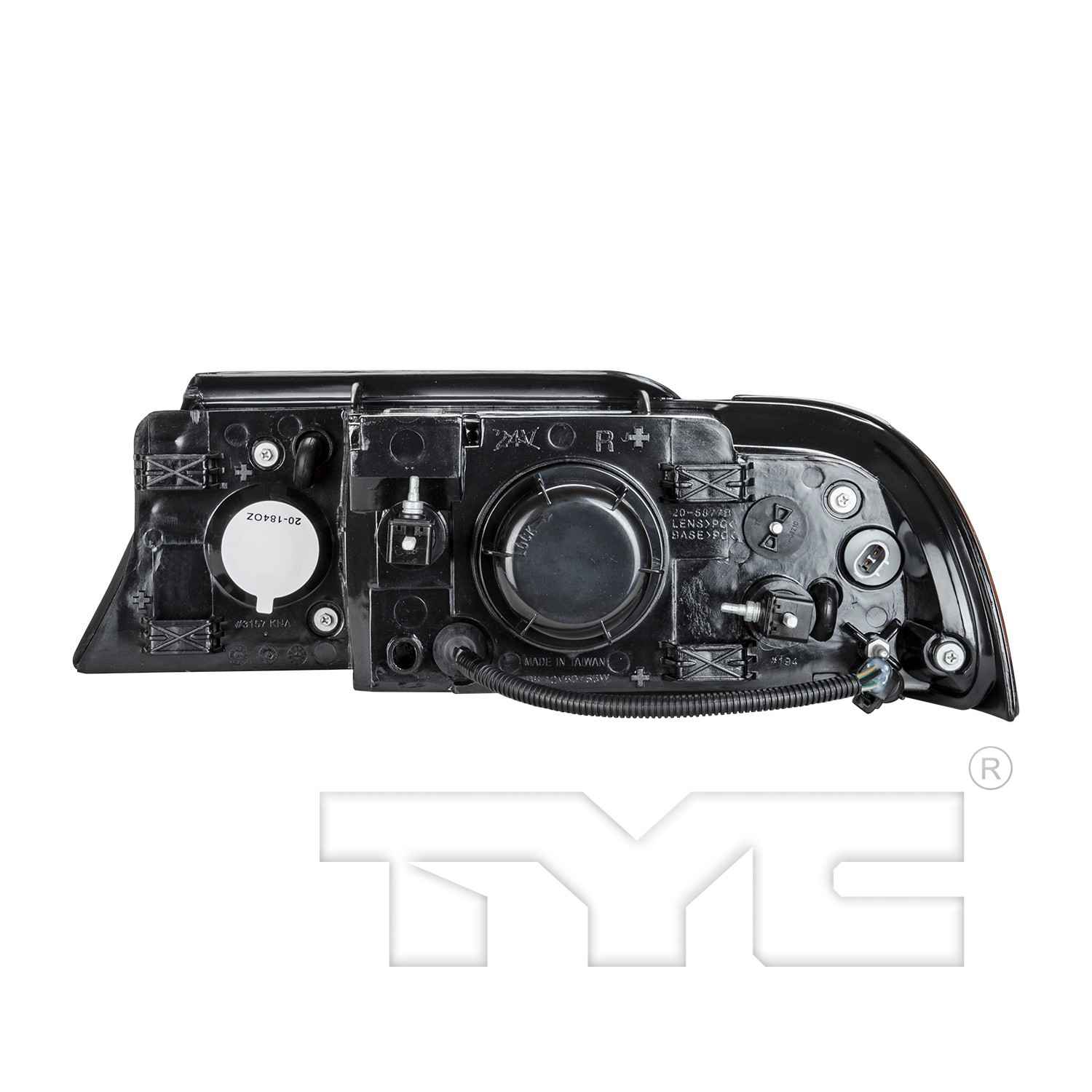 Back View of Right Headlight Assembly TYC 20-5877-00