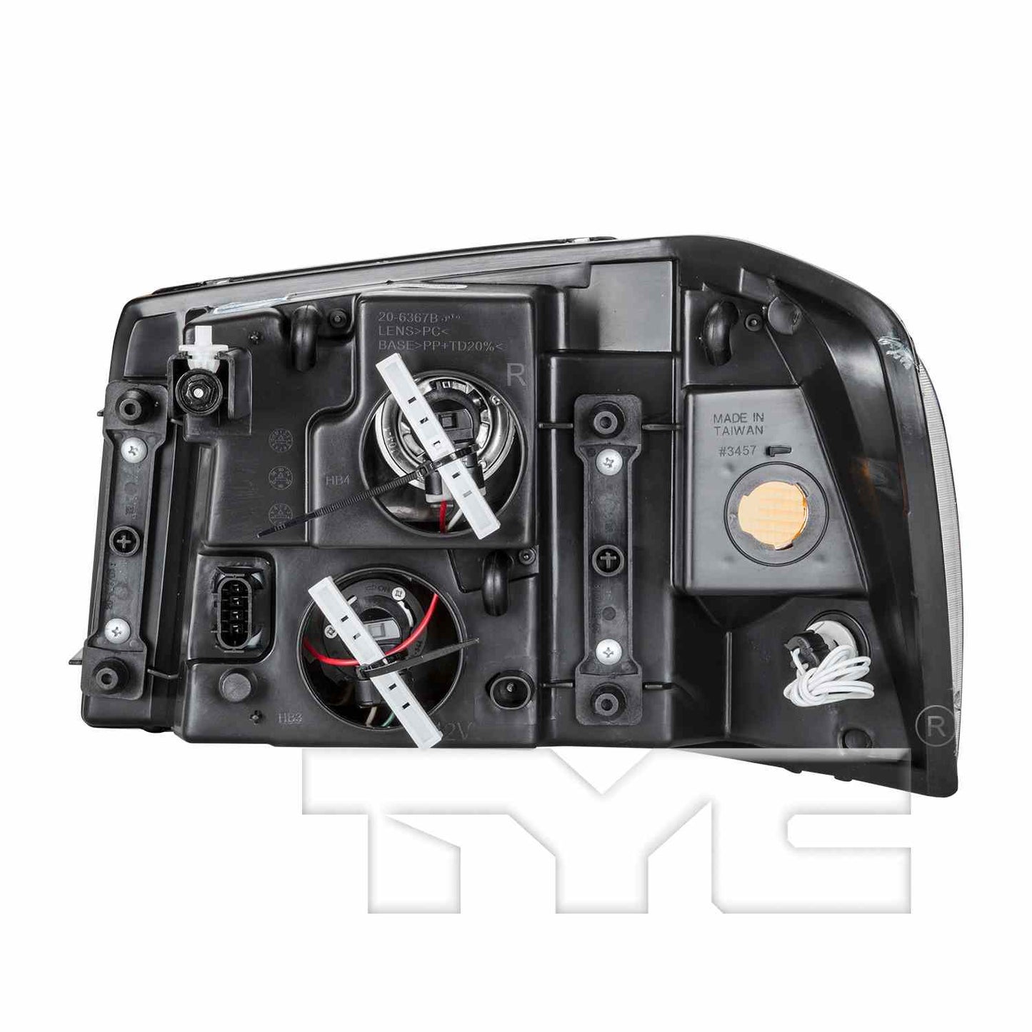 Back View of Headlight Assembly TYC 20-6367-00-9