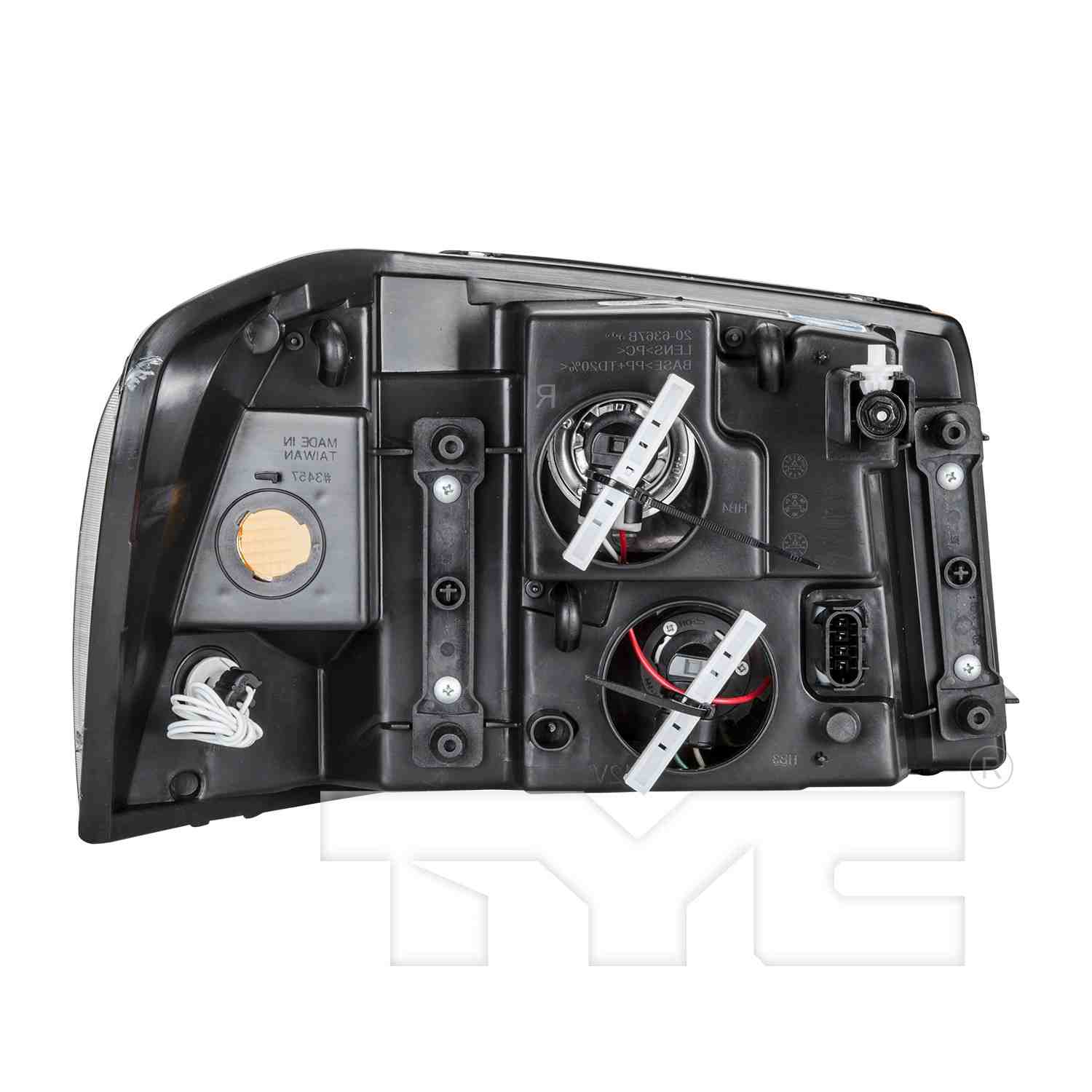 Back View of Left Headlight Assembly TYC 20-6368-00-9