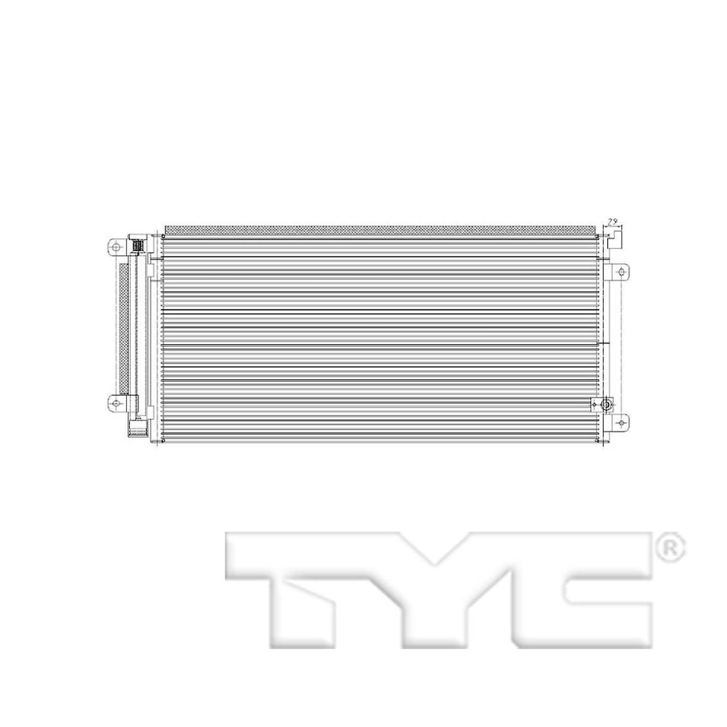 Angle View of A/C Condenser TYC 30008