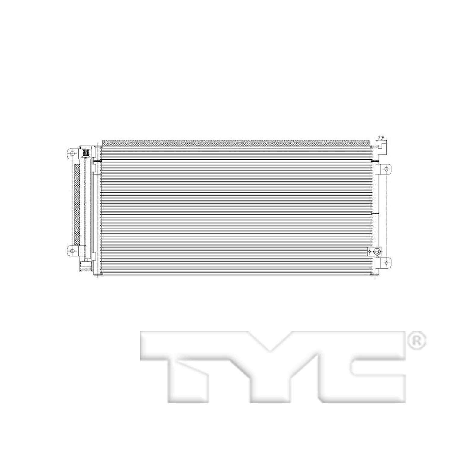 Angle View of A/C Condenser TYC 30008