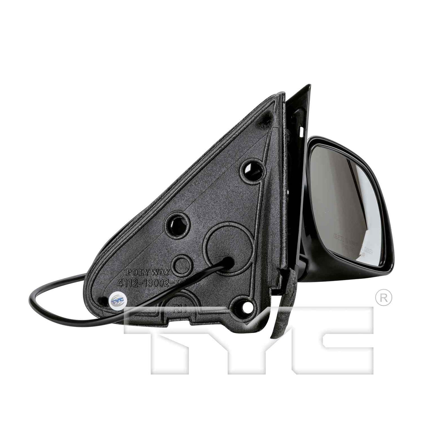 Angle View of Right Door Mirror TYC 3500131