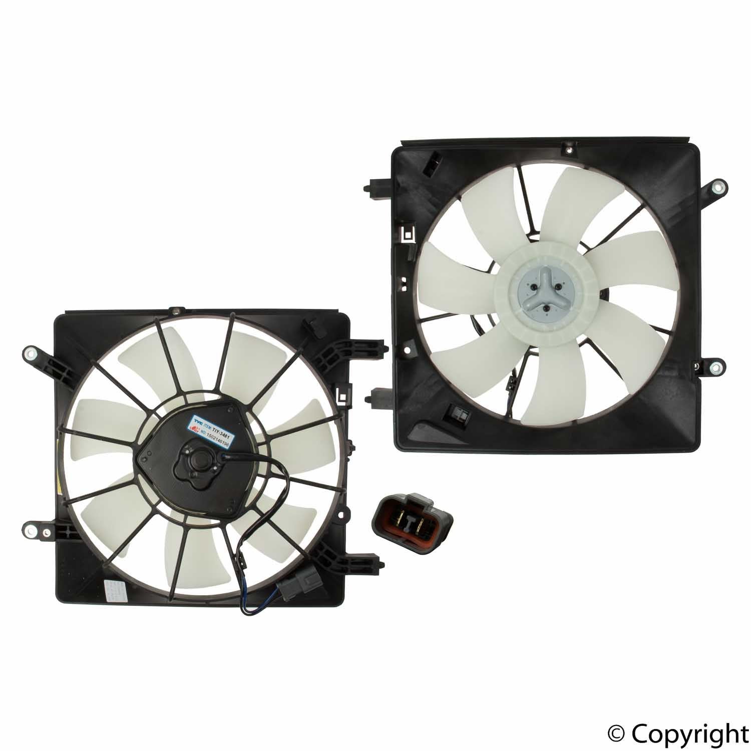 Top View of A/C Condenser Fan Assembly TYC 610600