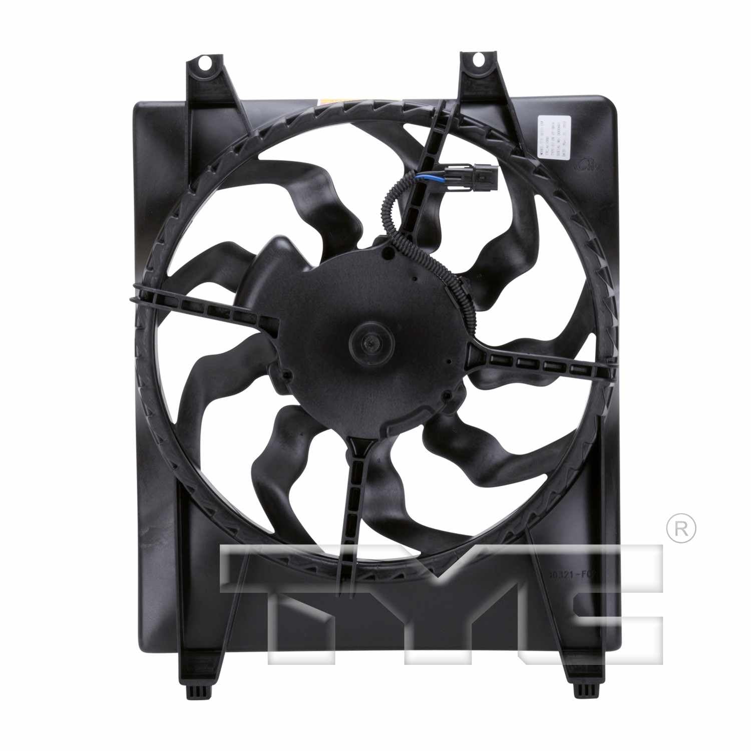 Back View of A/C Condenser Fan Assembly TYC 611000