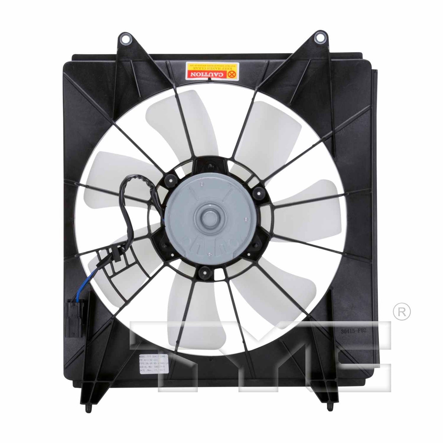 Back View of Right A/C Condenser Fan Assembly TYC 611130