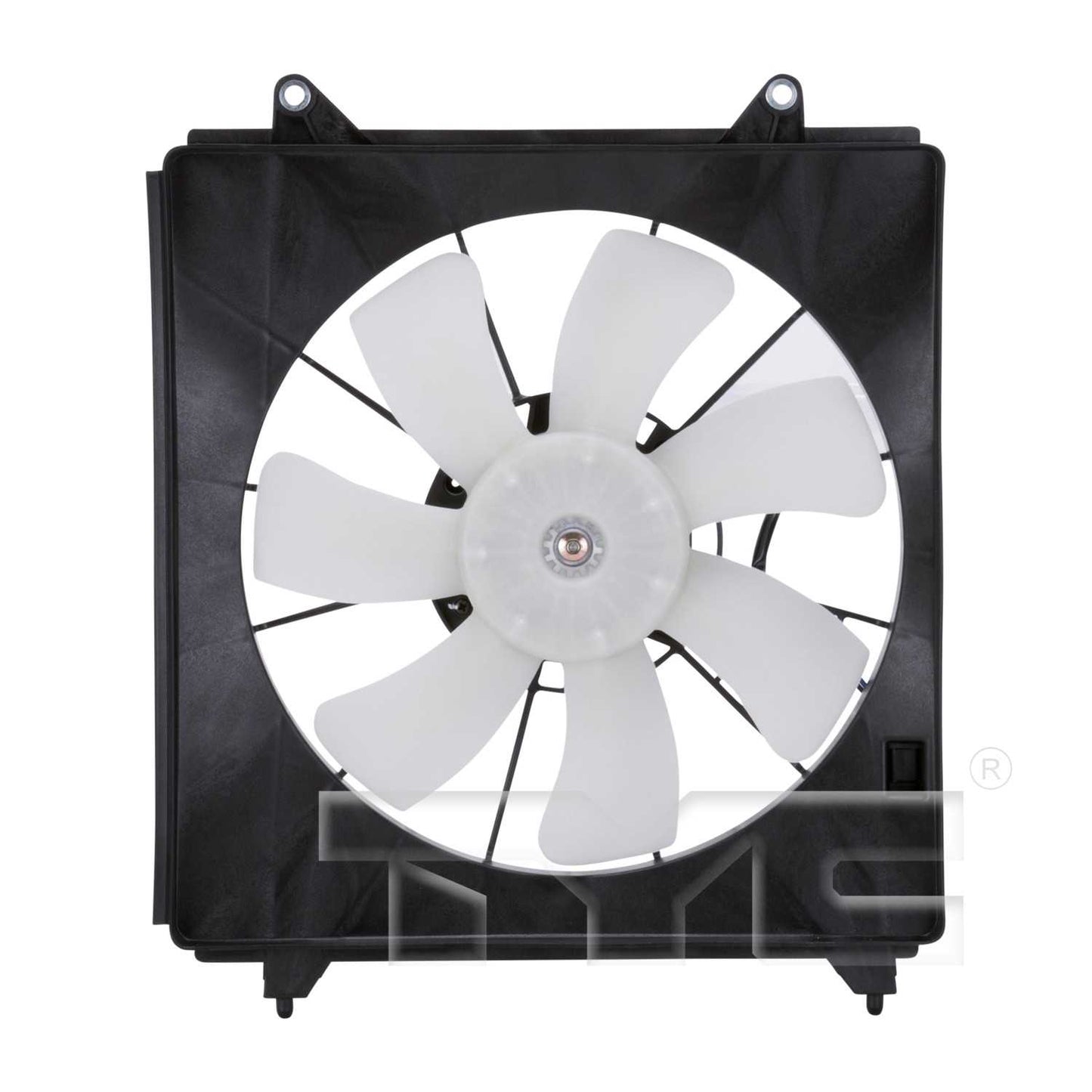 Front View of Right A/C Condenser Fan Assembly TYC 611130