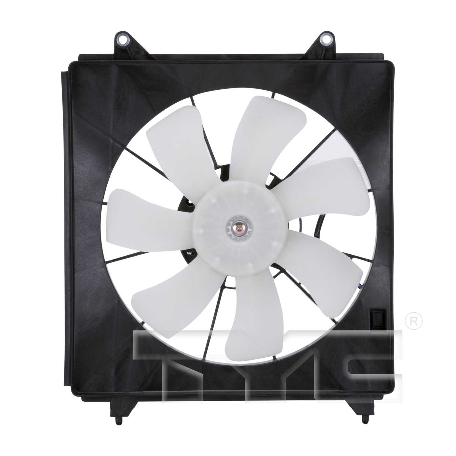 Front View of Right A/C Condenser Fan Assembly TYC 611130