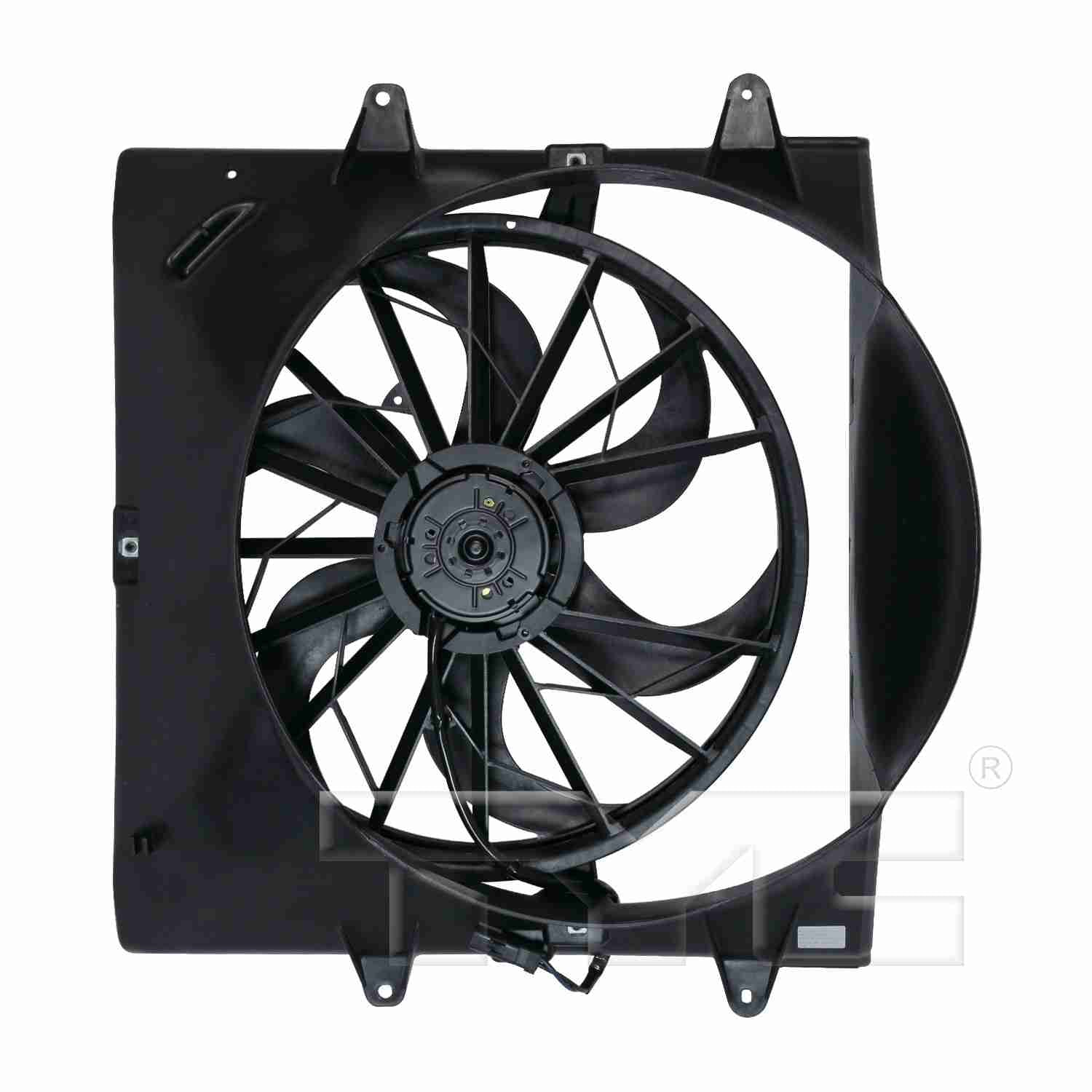 Back View of Dual Radiator and Condenser Fan Assembly TYC 620200