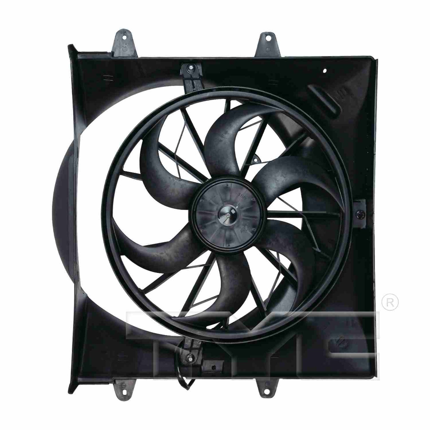 Front View of Dual Radiator and Condenser Fan Assembly TYC 620200