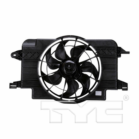 Back View of Dual Radiator and Condenser Fan Assembly TYC 620390