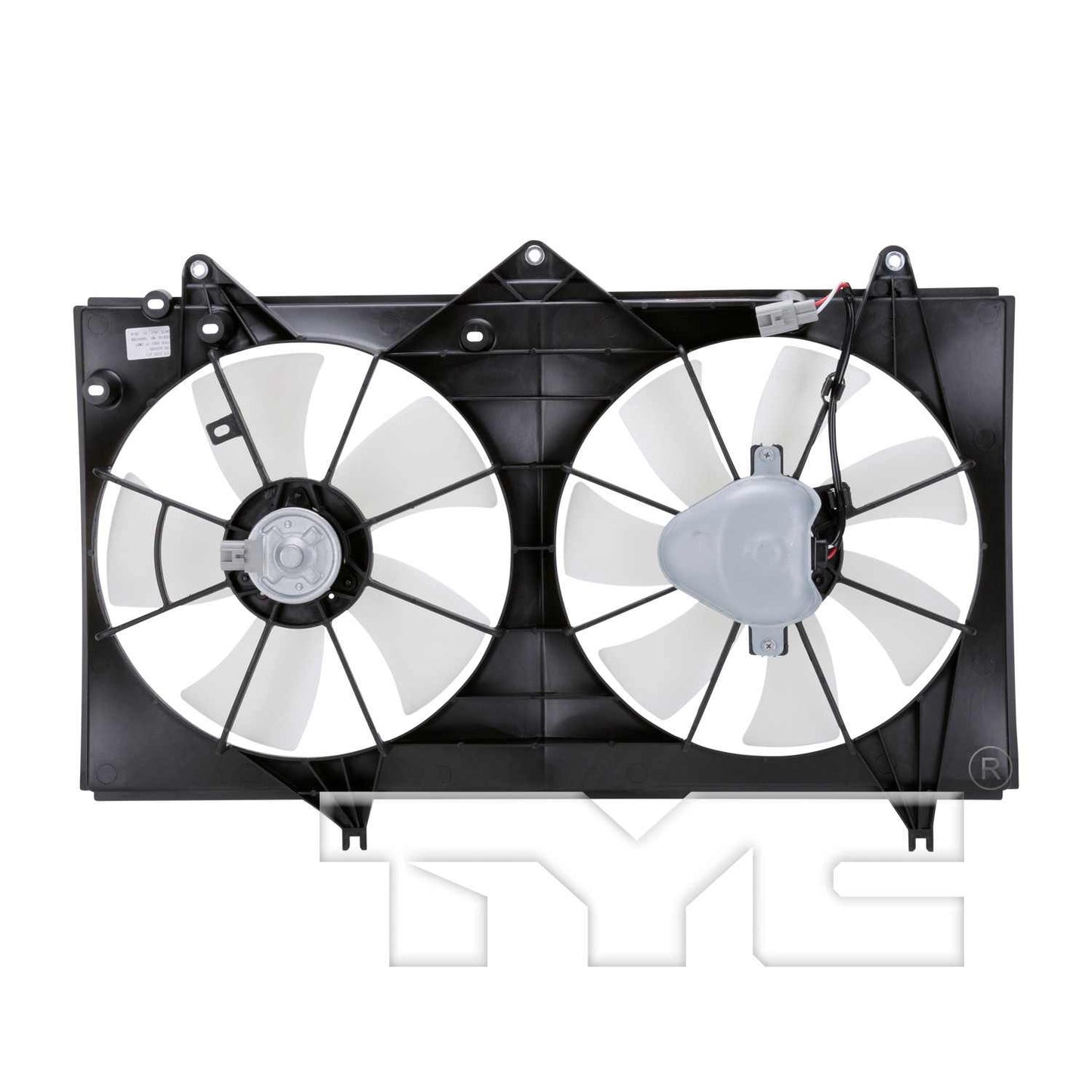 Back View of Dual Radiator and Condenser Fan Assembly TYC 620400