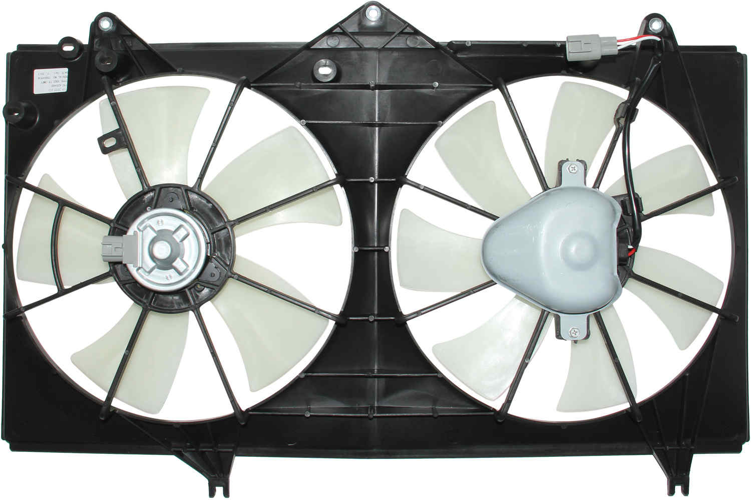 Bottom View of Dual Radiator and Condenser Fan Assembly TYC 620400