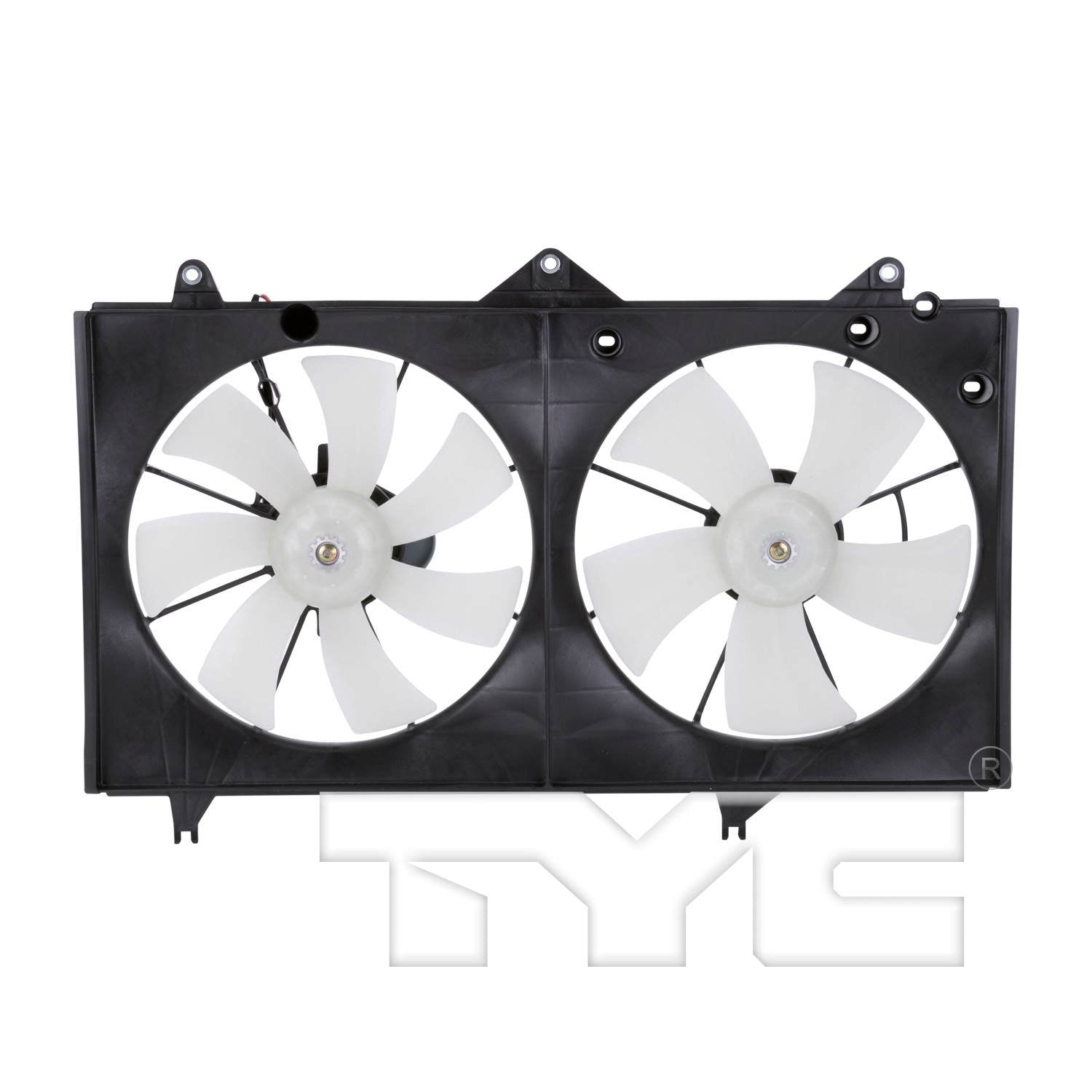 Front View of Dual Radiator and Condenser Fan Assembly TYC 620400