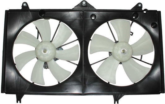 Top View of Dual Radiator and Condenser Fan Assembly TYC 620400