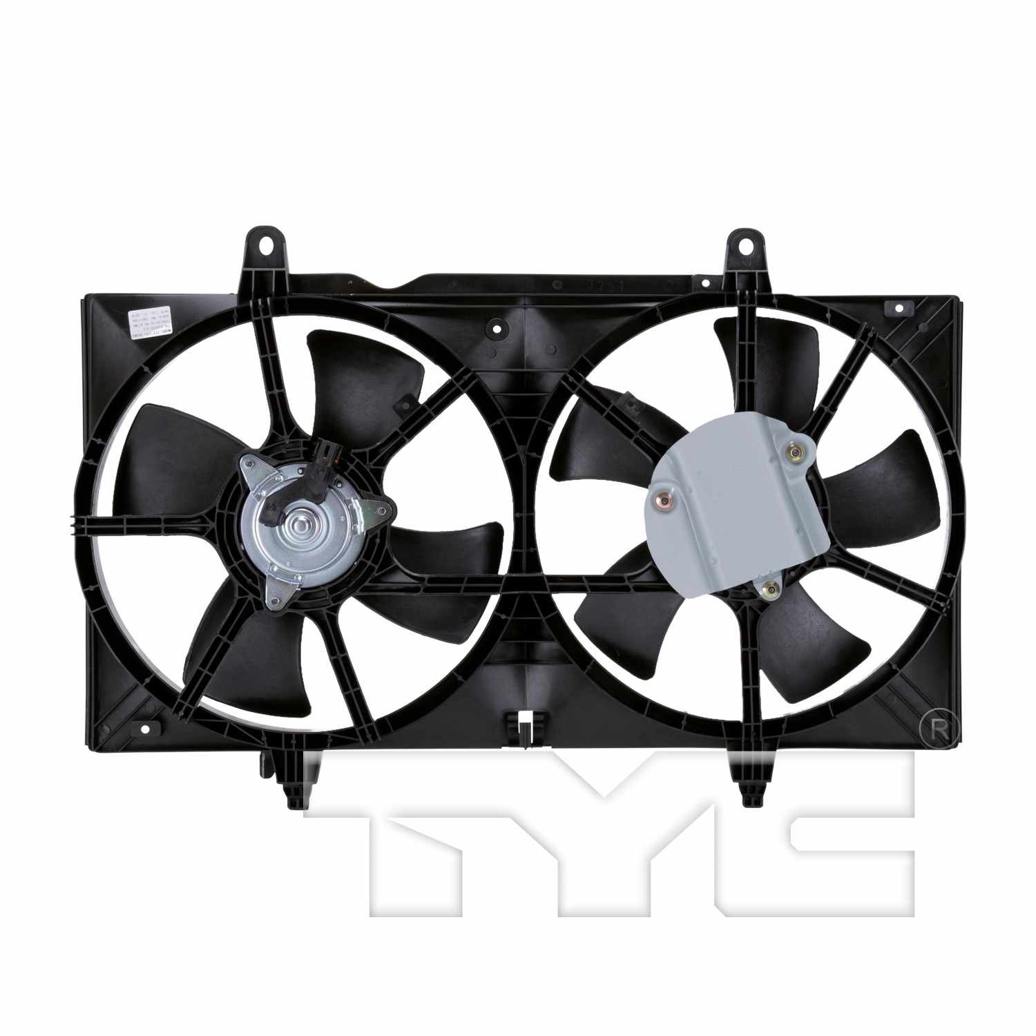 Back View of Dual Radiator and Condenser Fan Assembly TYC 620420