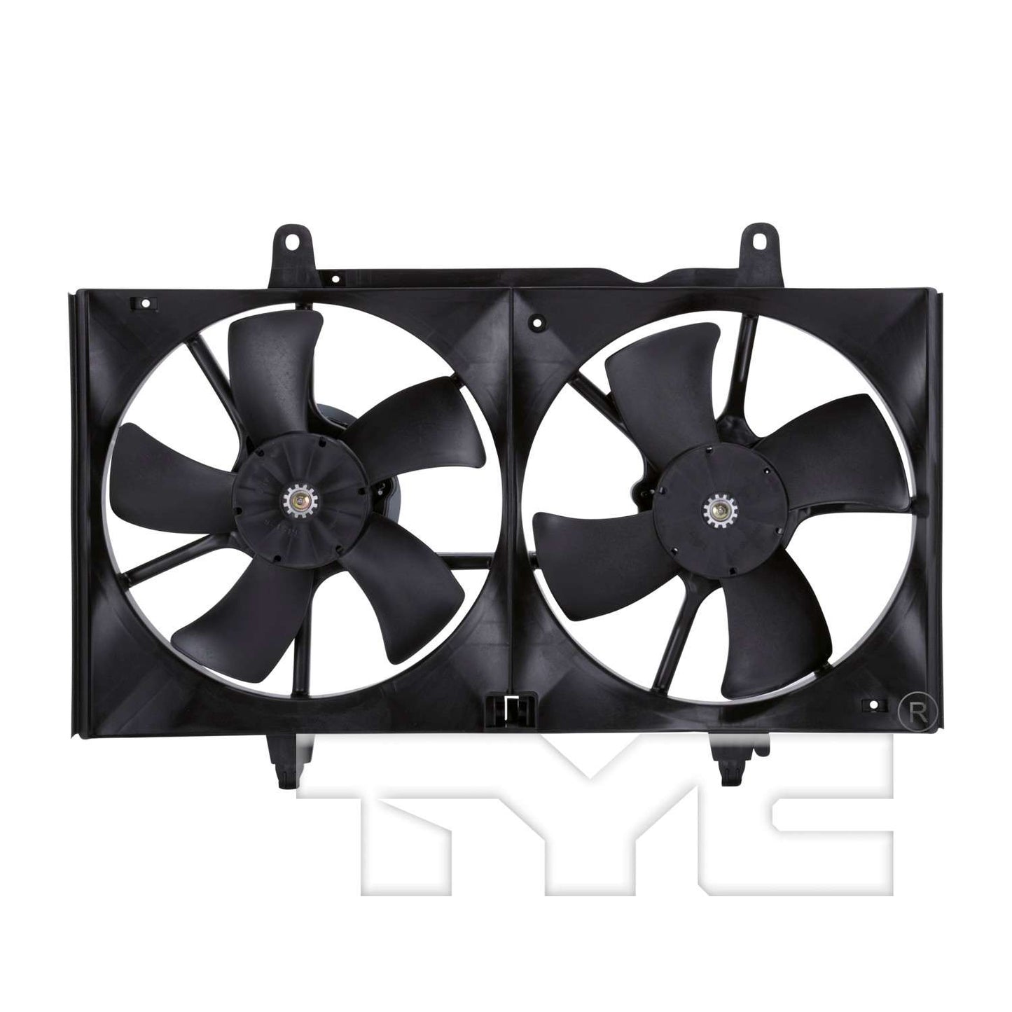 Front View of Dual Radiator and Condenser Fan Assembly TYC 620420