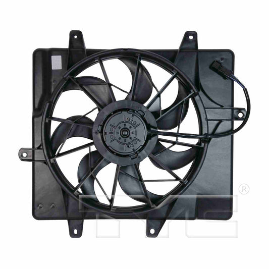 Back View of Dual Radiator and Condenser Fan Assembly TYC 620440