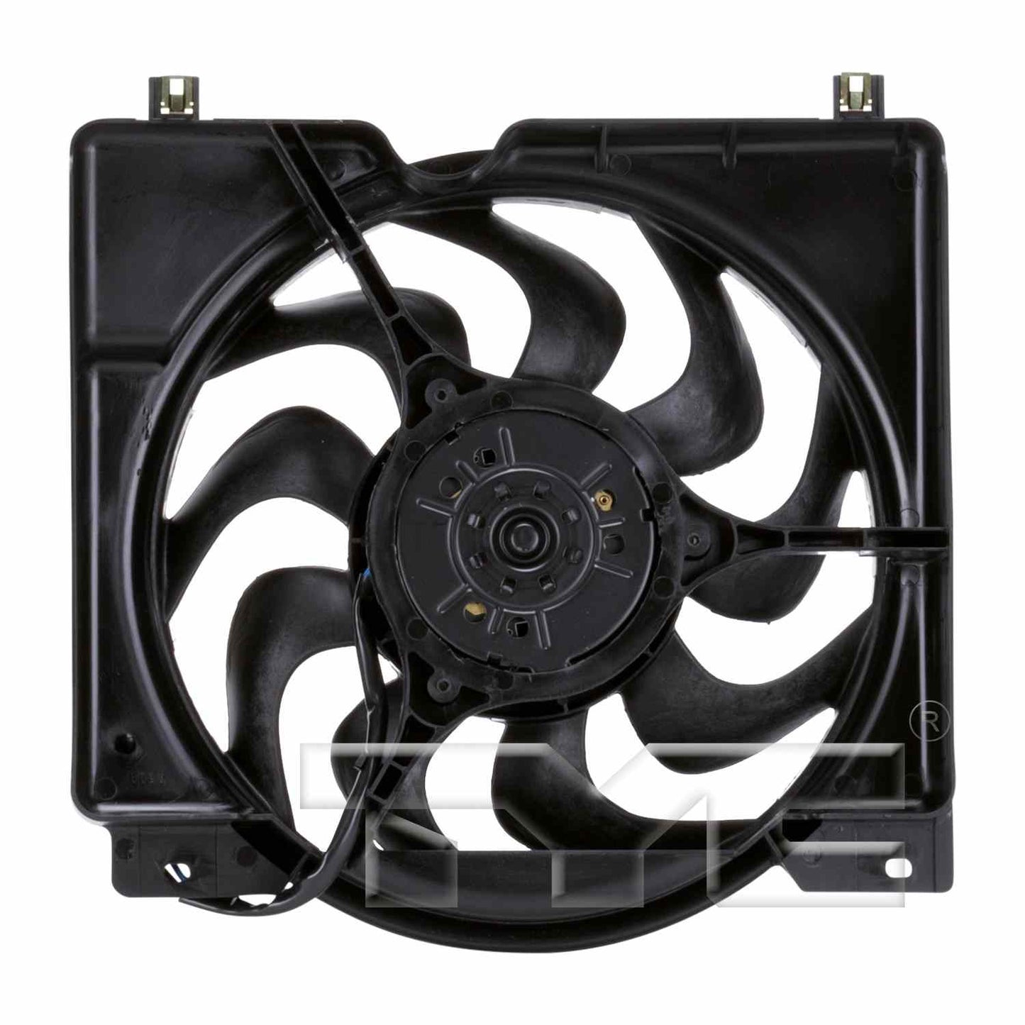 Back View of Dual Radiator and Condenser Fan Assembly TYC 620550