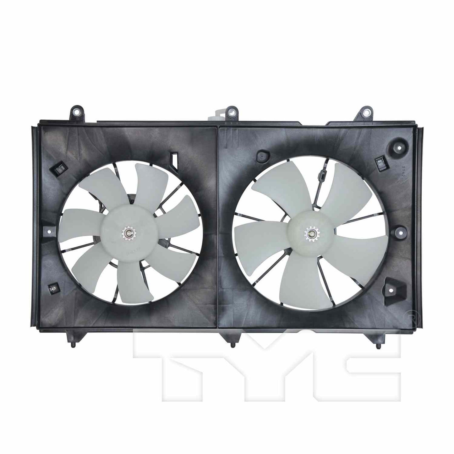 Front View of Dual Radiator and Condenser Fan Assembly TYC 620690