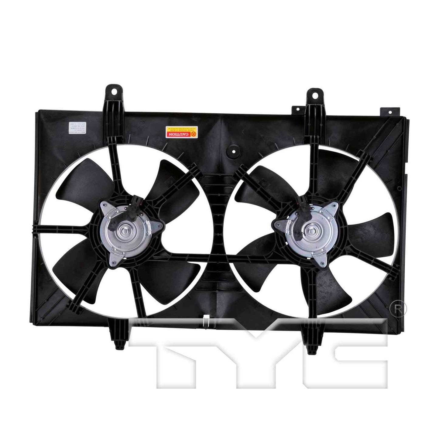 Back View of Dual Radiator and Condenser Fan Assembly TYC 620760