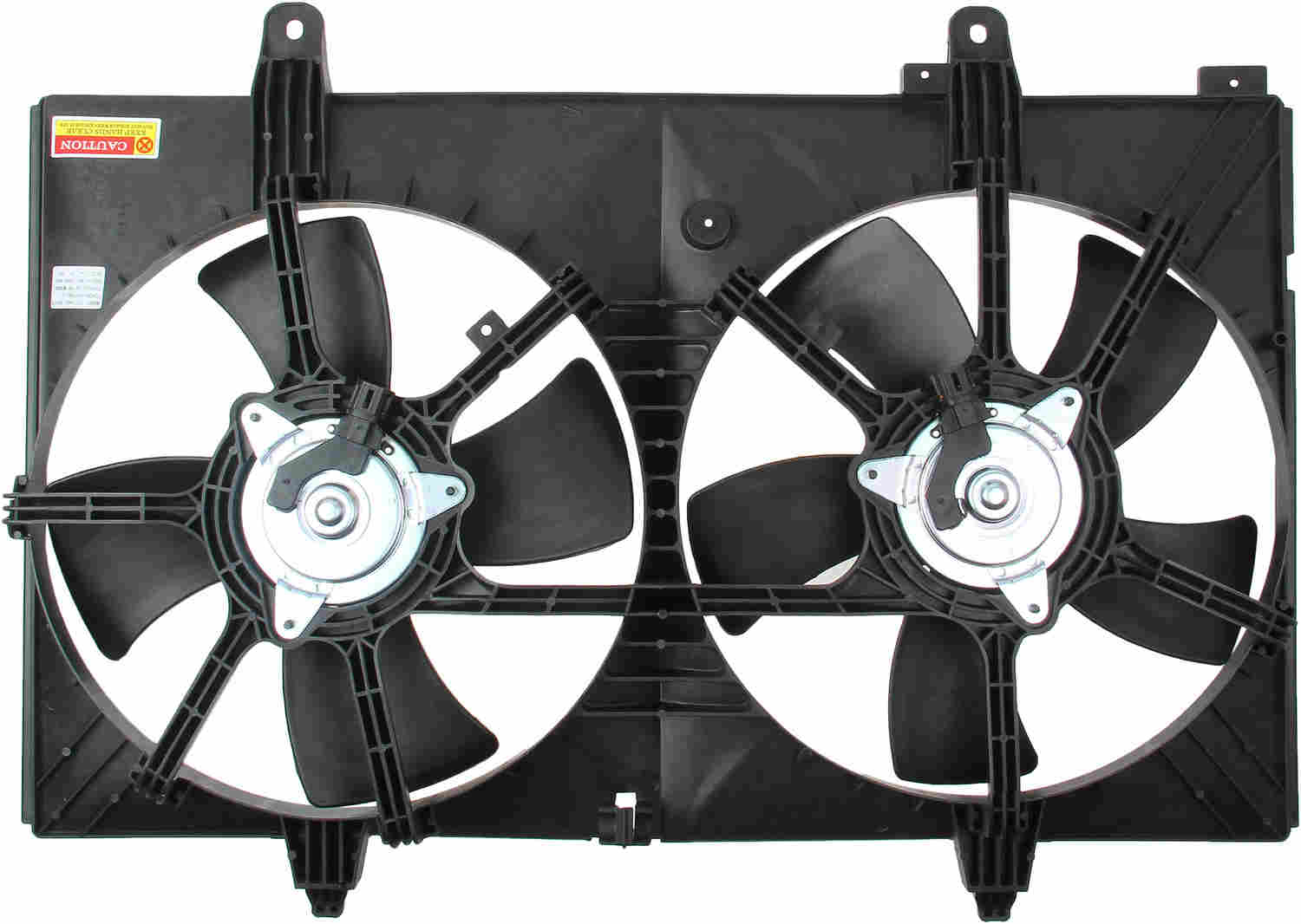 Bottom View of Dual Radiator and Condenser Fan Assembly TYC 620760