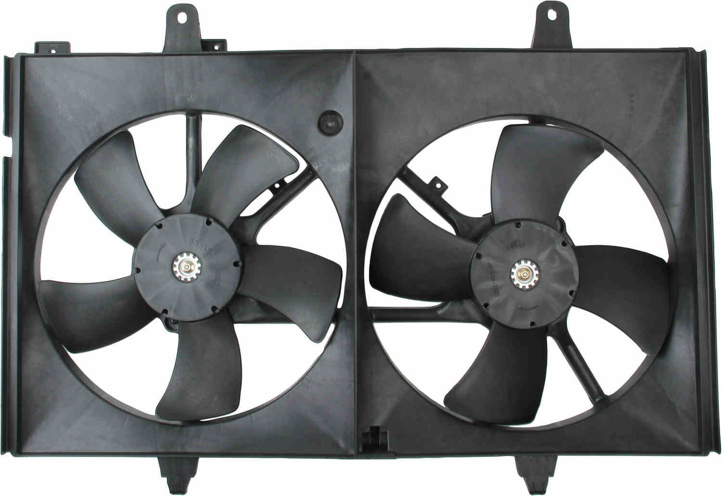 Top View of Dual Radiator and Condenser Fan Assembly TYC 620760