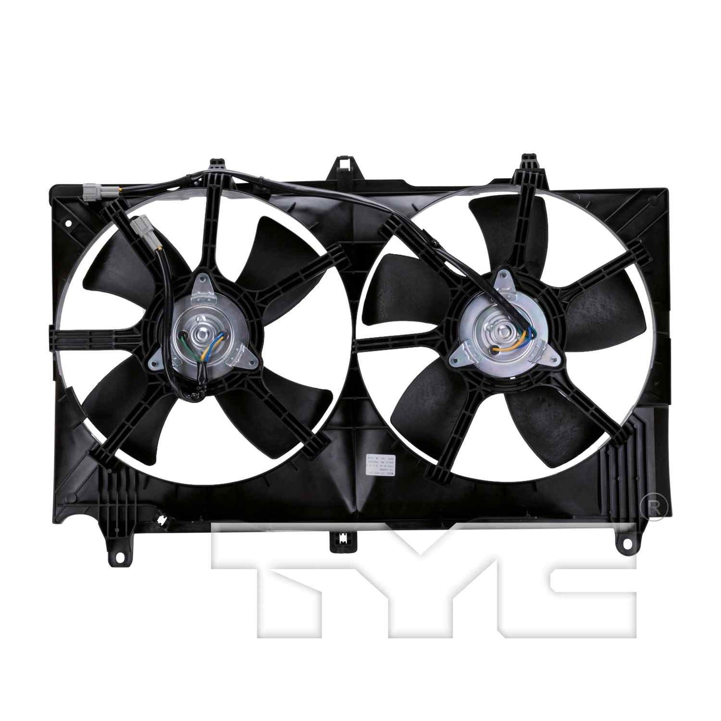 Back View of Dual Radiator and Condenser Fan Assembly TYC 620980