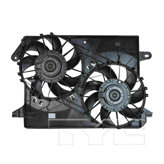 Back View of Dual Radiator and Condenser Fan Assembly TYC 621160