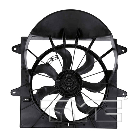 Back View of Dual Radiator and Condenser Fan Assembly TYC 621220