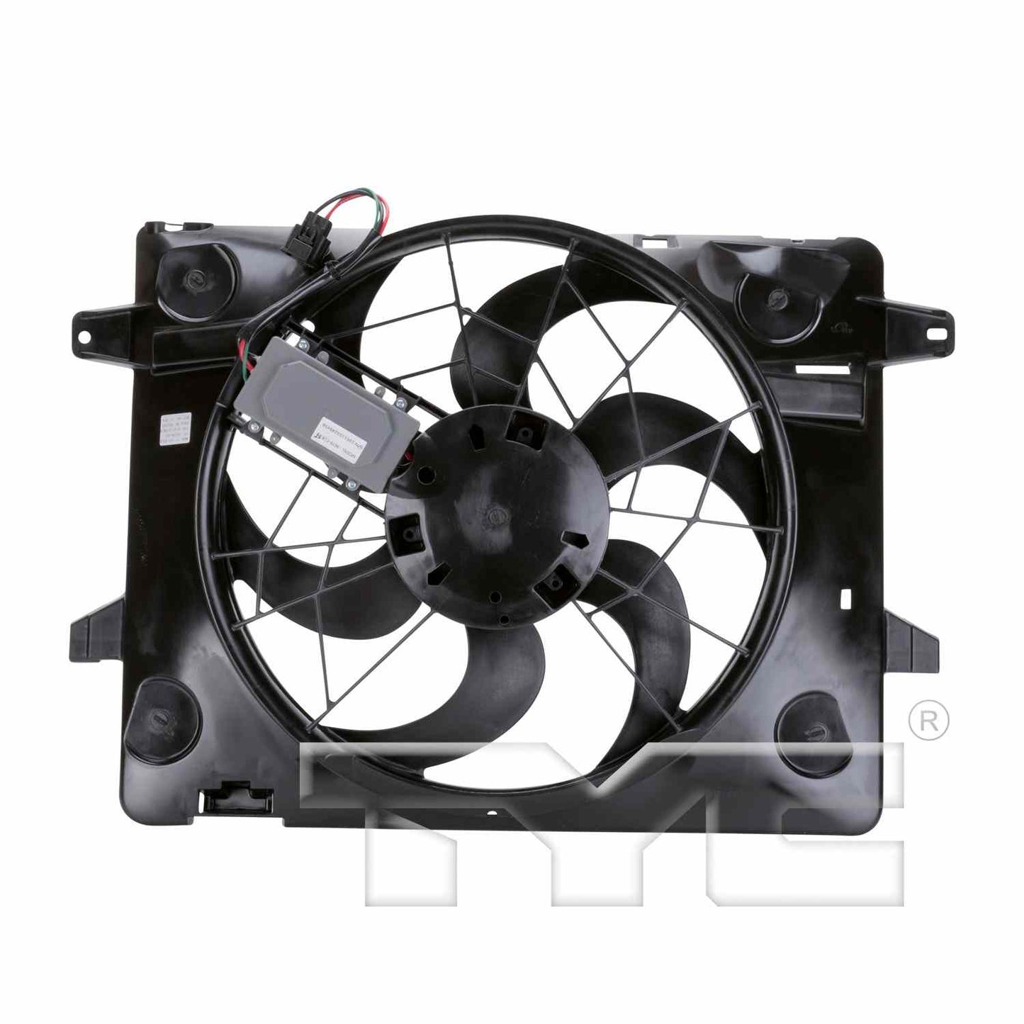 Back View of Dual Radiator and Condenser Fan Assembly TYC 621290