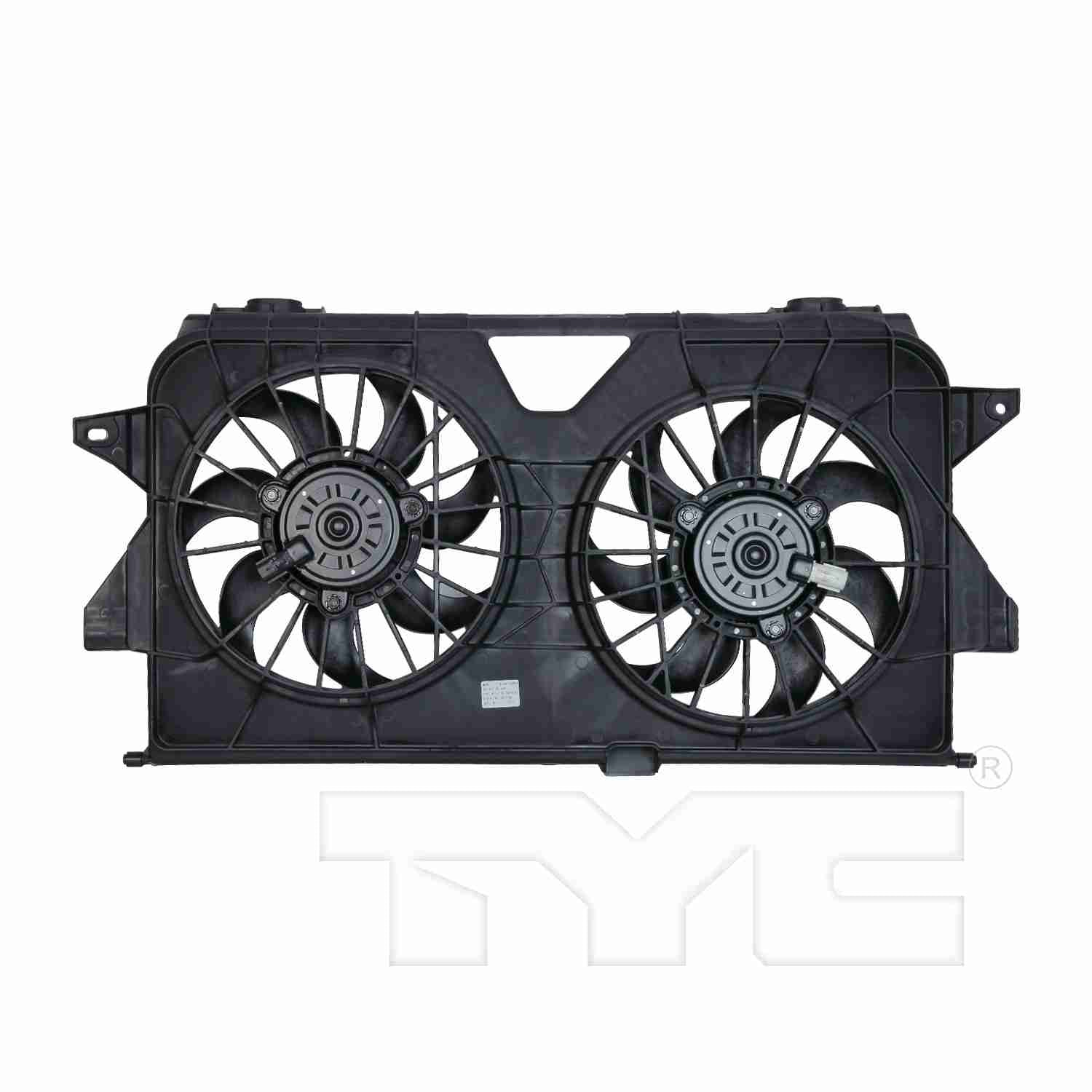 Back View of Dual Radiator and Condenser Fan Assembly TYC 621370