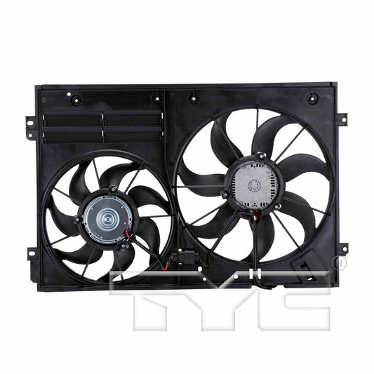 Back View of Dual Radiator and Condenser Fan Assembly TYC 621460